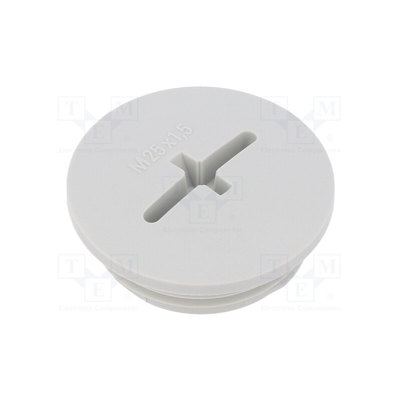5 pcs x BM GROUP - BM4625 - Stopper, M25, 1.5, IP56, polyamide, light grey, Thread: metric, 8mm