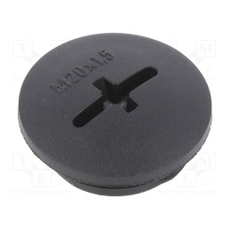 5 pcs x BM GROUP - BM4620N - Stopper, M20, 1.5, IP56, polyamide, black, Thread: metric, 6mm