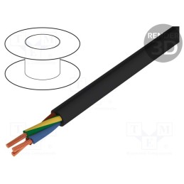 5 m x LAPP - 1600206 - Wire, H05RR-F,OW, 2x2.5mm2, round, stranded, Cu, rubber, black