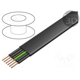 5 m x HELUKABEL - 26982 - Wire, H07VVH6-F,PVC-Flach, 6G0.75mm2, unshielded, 450V,750V, Cu