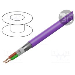 5 m x HELUKABEL - 81903 - Wire, 1x2x22AWG, PROFIBUS SK, solid, Cu, PVC, violet, CPR: Eca, none