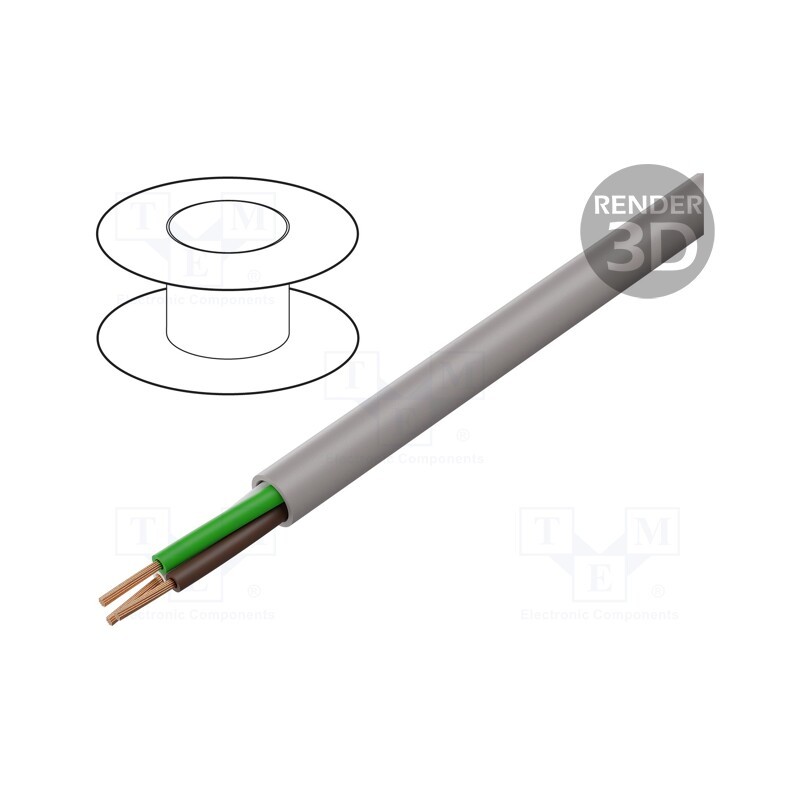 5 m x LAPP - 37121 - Wire, UNITRONIC® LiHH, 3x0.25mm2, unshielded, 60V, Cu, stranded