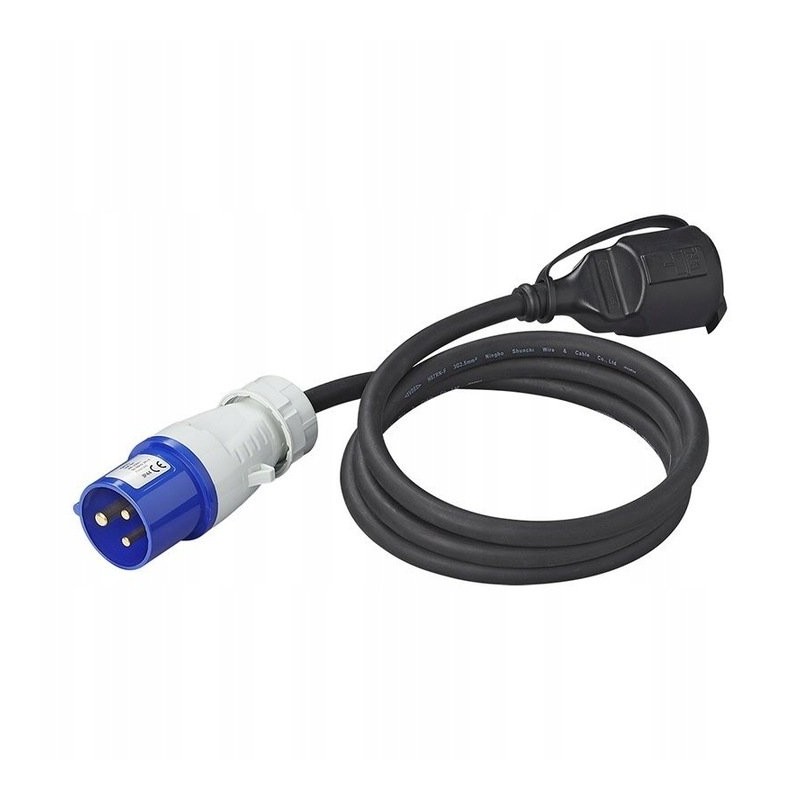 Adapter cee plug to 230v socket, 1 5m cable, camper