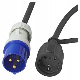 Adapter cee plug to 230v socket, 1 5m cable, camper
