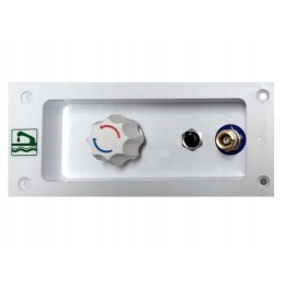 White external shower socket with a handset