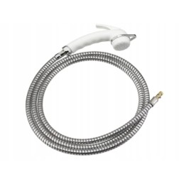 White external shower socket with a handset