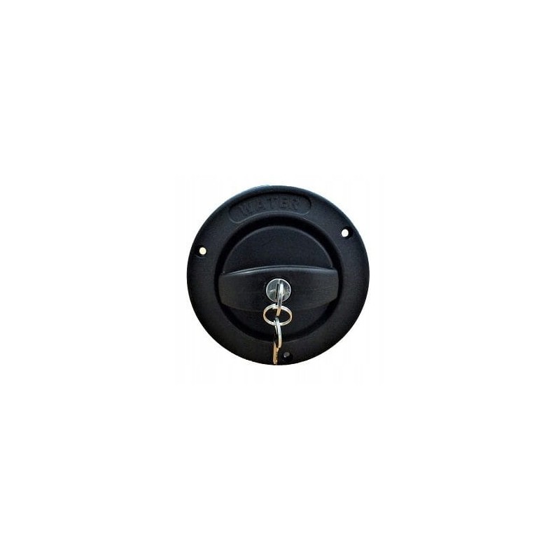 Water filler lockable with a black key