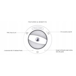 Water filler lockable with a black key