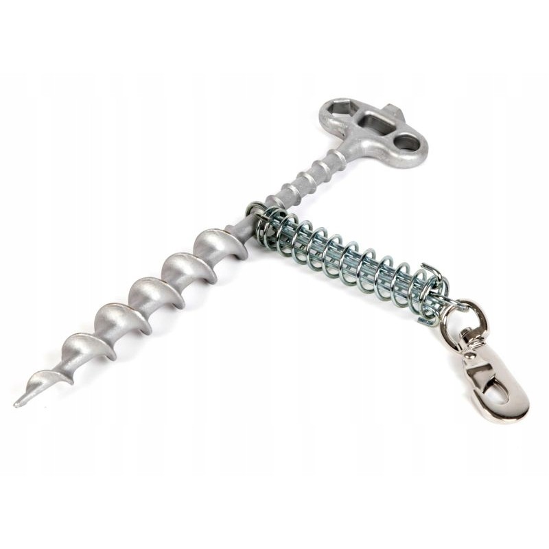 Ground anchor with shock absorber for animals