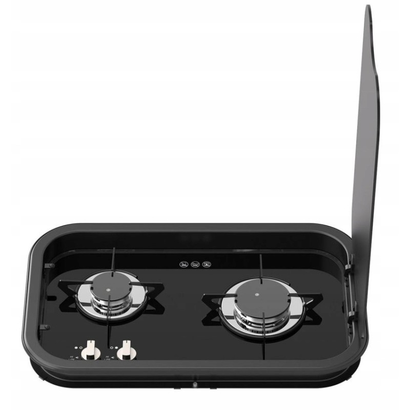 2-burner gas stove with glass cover, series 165 vertical Thetford