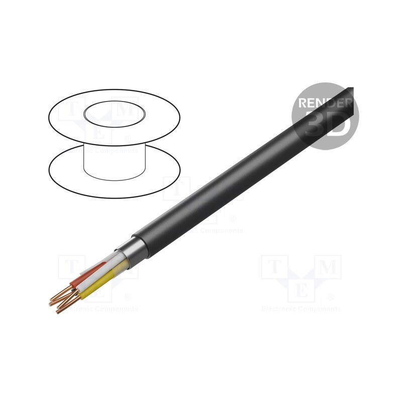5 m x HELUKABEL - 802800 - Wire, 2x2x0.8mm, for direct burial,EiB/KNX,outdoor, solid, Cu, PE