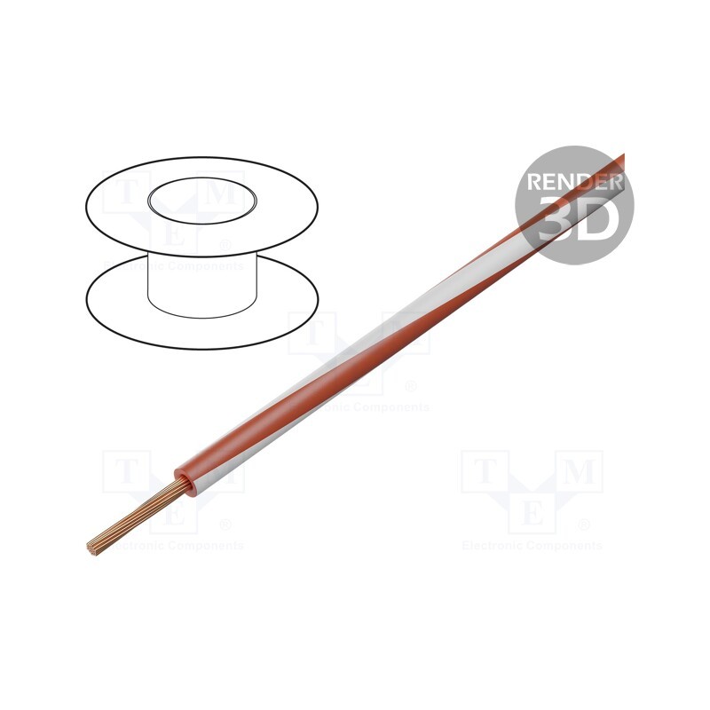5 m x LAPP - 4522422S - Wire, X07V-K, stranded, Cu, 2.5mm2, PVC, red-white, 450V,750V