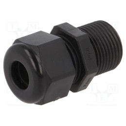 5 pcs x HUMMEL - 1.209.1101.60 - Cable gland, with long thread, PG11, IP68, polyamide, black, HSK-K