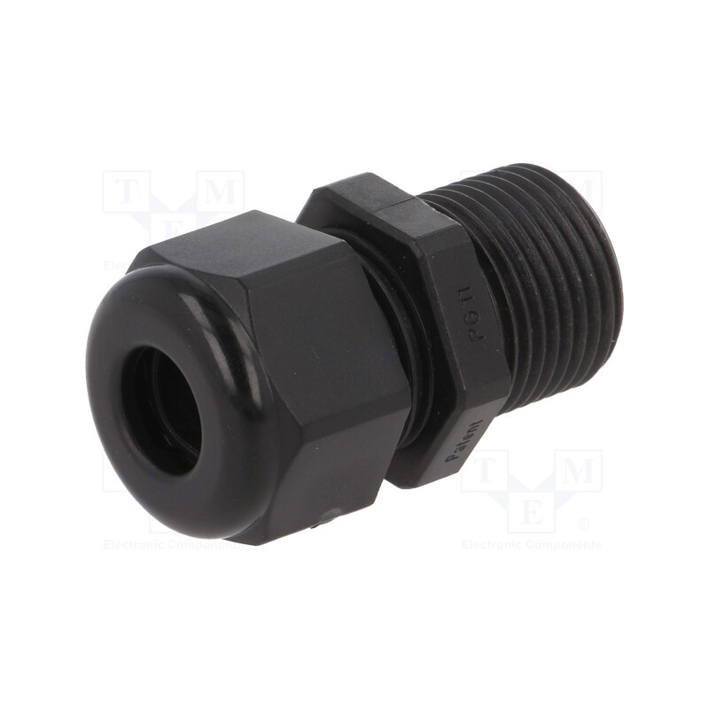 5 pcs x HUMMEL - 1.209.1101.60 - Cable gland, with long thread, PG11, IP68, polyamide, black, HSK-K