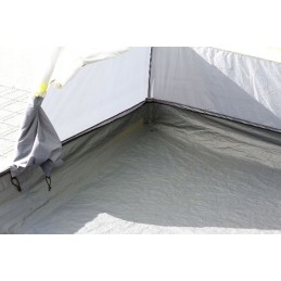 A vestibule tent for a Rambler Brunner camper bus