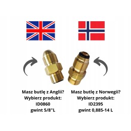 Adapter for gas cylinders from Norway, propane butane adapter