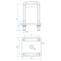 Spring clamp, axle mounting kw 60mm m12