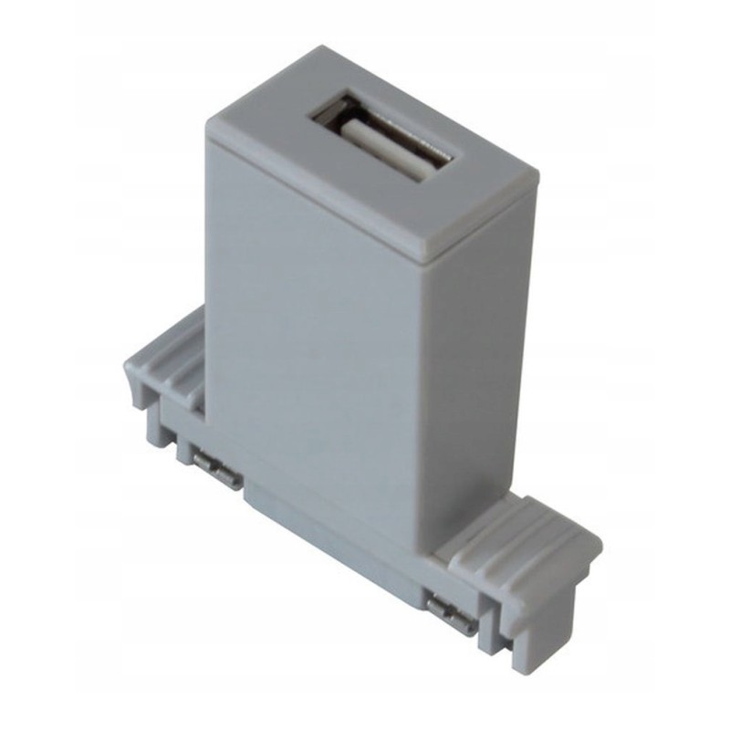 USB port for rail system, silver in shaft