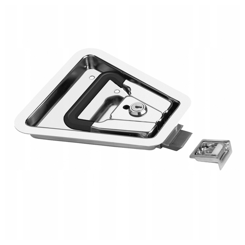 Recessed trapezoidal door handle for ice room