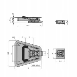 Recessed trapezoidal door handle for ice room