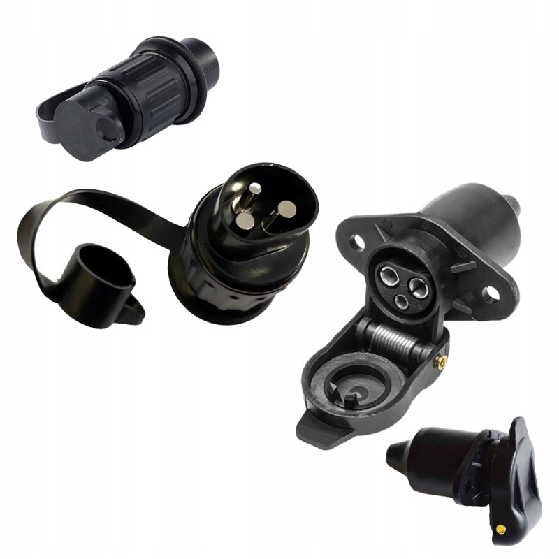 Electrical socket 3 pin trailer plug set