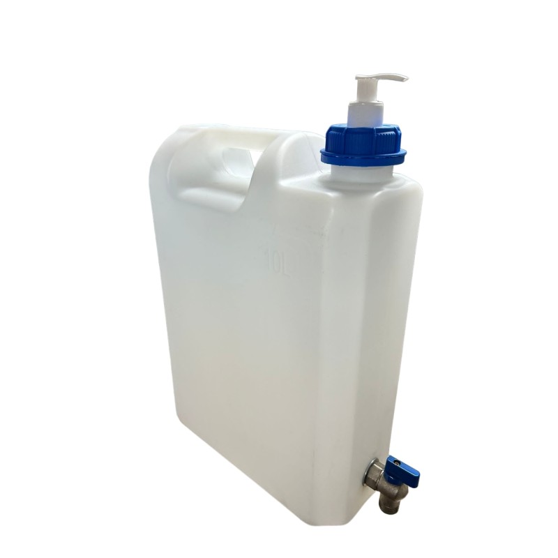 Water bank canister tank with tap and dispenser, 10l, narrow, flat