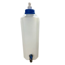 Water bank canister tank with tap and dispenser, 10l, narrow, flat