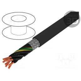 5 m x LAPP - 1136517 - Wire, ÖLFLEX® CLASSIC 115 CY BK, 7G0.5mm2, PVC, black, 300V,500V