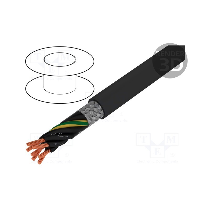 5 m x LAPP - 1136517 - Wire, ÖLFLEX® CLASSIC 115 CY BK, 7G0.5mm2, PVC, black, 300V,500V