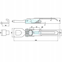 Dump trailer side lock, galvanized steel