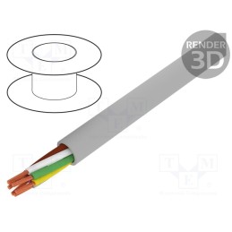5 m x BITNER - S30641 - Wire, BiT LiYCY, 6x1mm2, shielded,tinned copper braid, PVC, grey