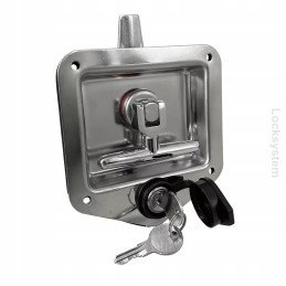 Door handle and lock of the hatch storage box