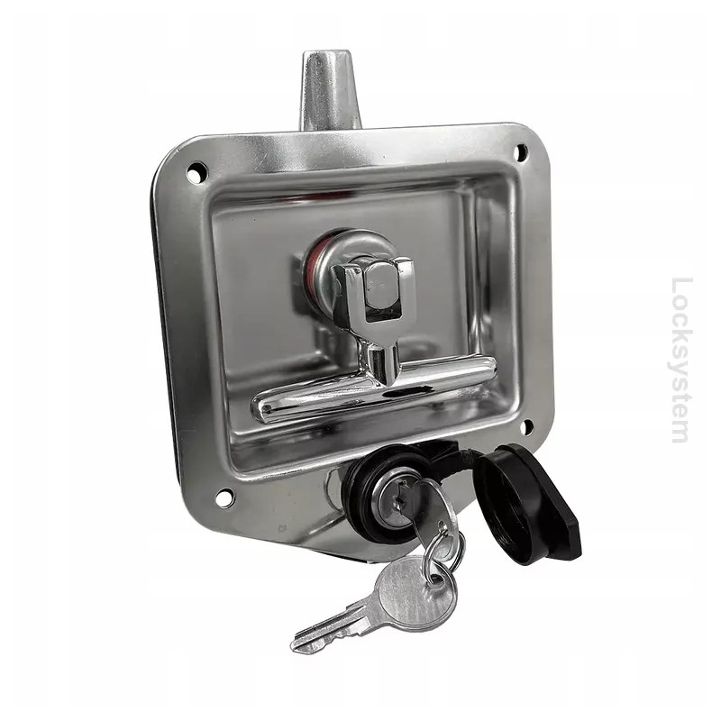 Door handle and lock of the hatch storage box