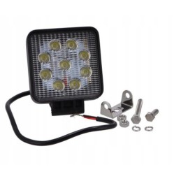 Reflector, square work lamp, 9 diodes