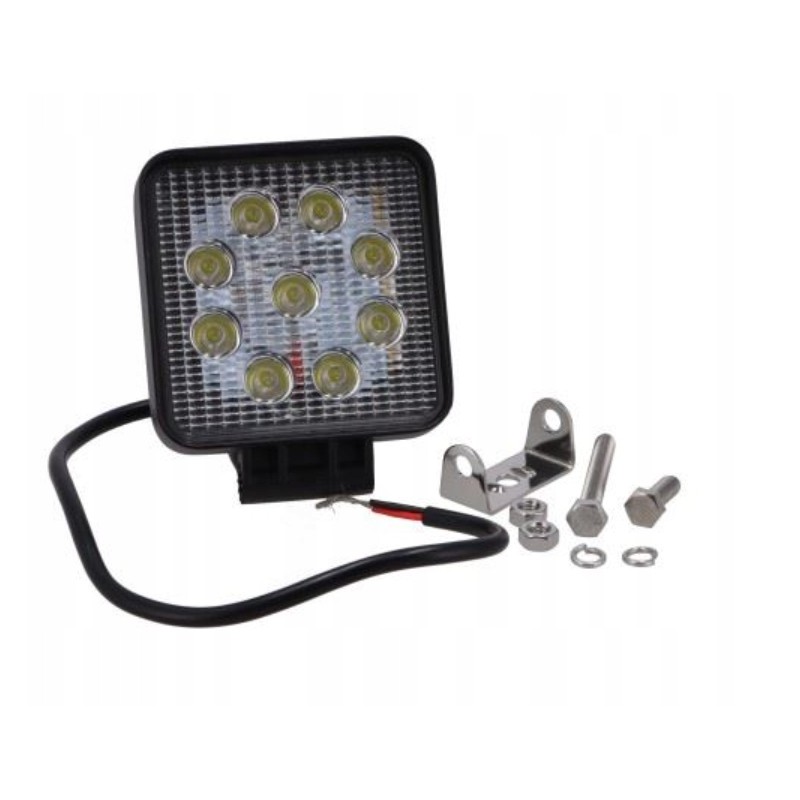 Reflector, square work lamp, 9 diodes