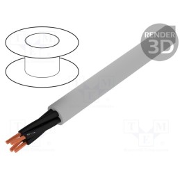 5 m x HELUKABEL - 10064 - Wire, JZ-500, 4x1mm2, unshielded, 300V,500V, Cu, stranded, grey