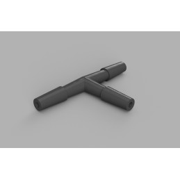 Plastic water tee with 4 mm spray connector