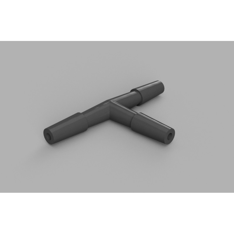 Plastic water tee with 4 mm spray connector