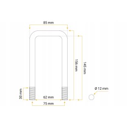 Square oval m12 145 62 145 trailer clamp holder