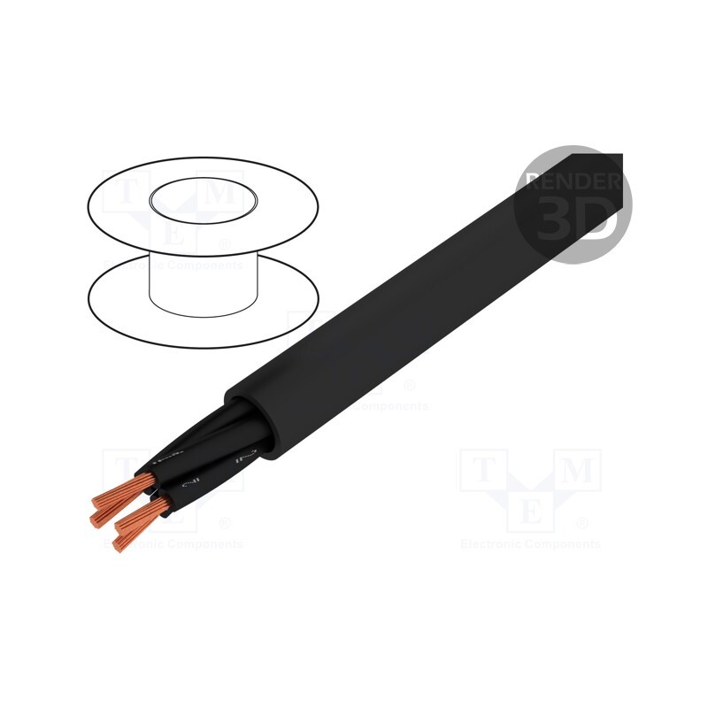 5 m x HELUKABEL - 10590 - Wire, OZ-600, 6x0.75mm2, unshielded, 600V,1kV, Cu, stranded, black