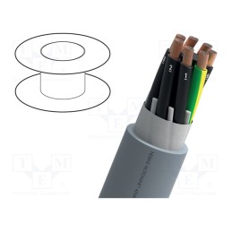 5 m x NEXANS - F125004T300 - Wire, MOTIONLINE® ADVANCED, 4G2.5mm2, unshielded, 1kV, Cu, grey