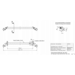 Unbraked axle al ko optima for light trailer 750kg 1240mm 1630mm 4x100
