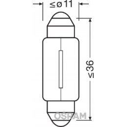 2x osram bulbs c5w 12v 5w sv8 5 8 6418 02b