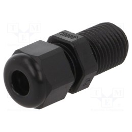 5 pcs x HUMMEL - 1.209.0701.60 - Cable gland, with long thread, PG7, IP68, polyamide, black, HSK-K