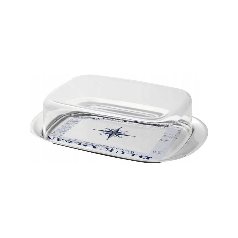 Blue ocean melamine butter dish