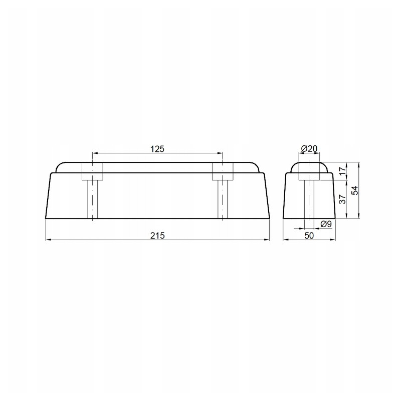 Rubber bumper for Fiat Ducato container