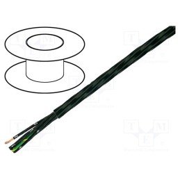 5 m x HELUKABEL - 24547 - Wire, HELUFLON® FEP-6Y, 2x0.25mm2, stranded, Cu, FEP, black, 600V