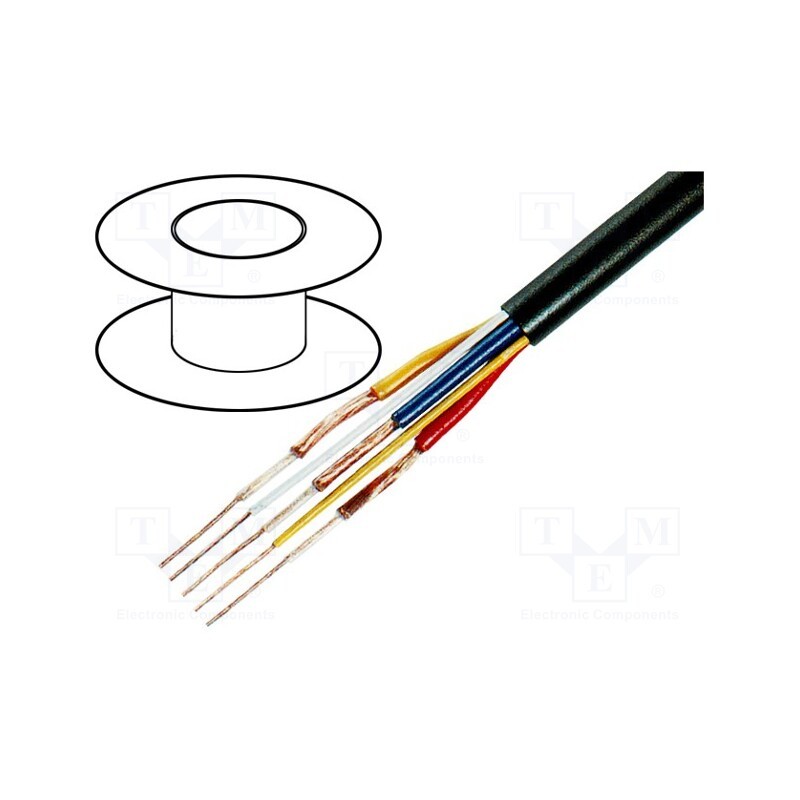 5 m x TASKER - C125 - Wire: AV, 2x0.12mm2,3x0.12mm2, 100m, OFC, black, 5, stranded, PVC
