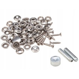Set of 100 stainless steel snaps for boat sails, bimini tops, etc
