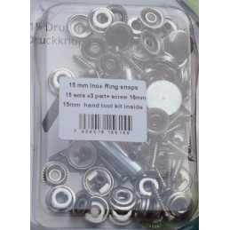 Set of 100 stainless steel snaps for boat sails, bimini tops, etc